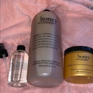 3 piece set of Philosophy honey and cream scent